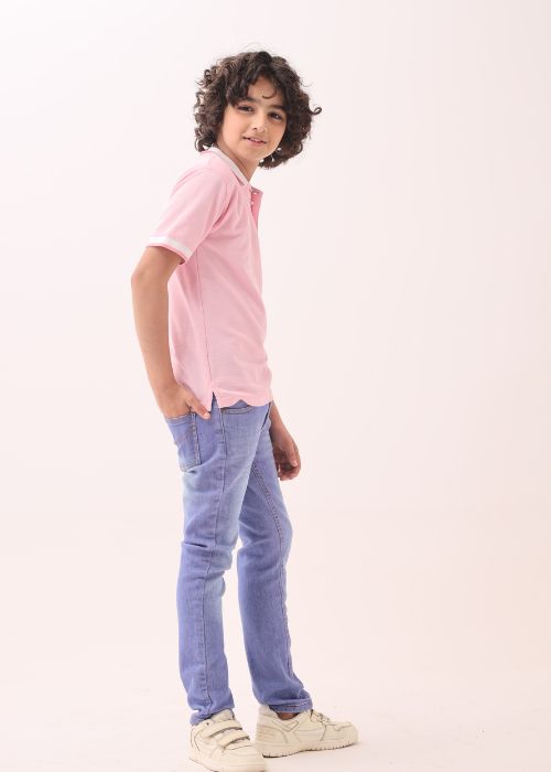 Polo Boy tea pink polo spider logo