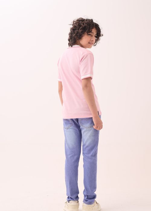 Polo Boy tea pink polo spider logo