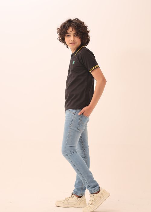 Polo Boy Black Palm Tree
