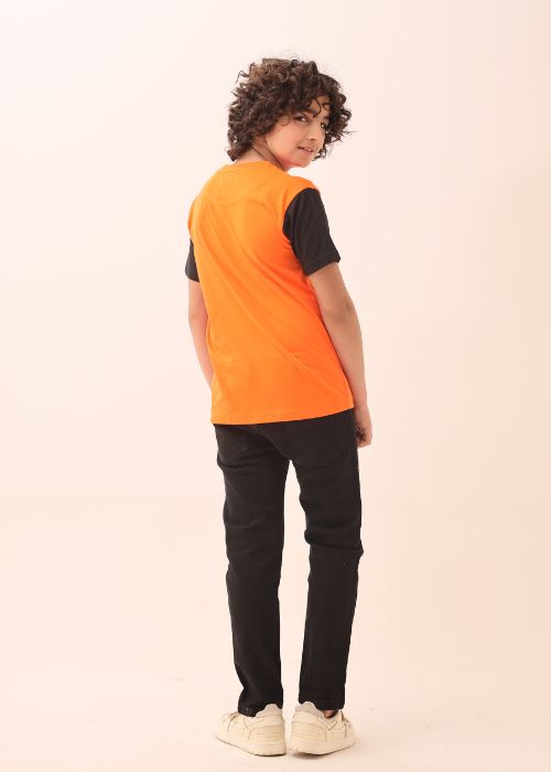 Boy T Shirt Orange Bicycle
