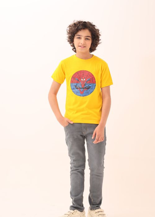 Boy T Shirt Yellow Spider Man