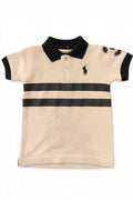Boy's Beige & Black Polo Shirt