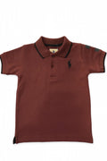 Boy's Dark Brown & Black Polo Shirt
