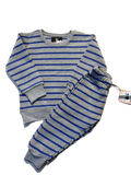 Grey Tracksuit with Blue Stripes
