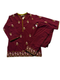 Girls Maroon Shalwar Kameez