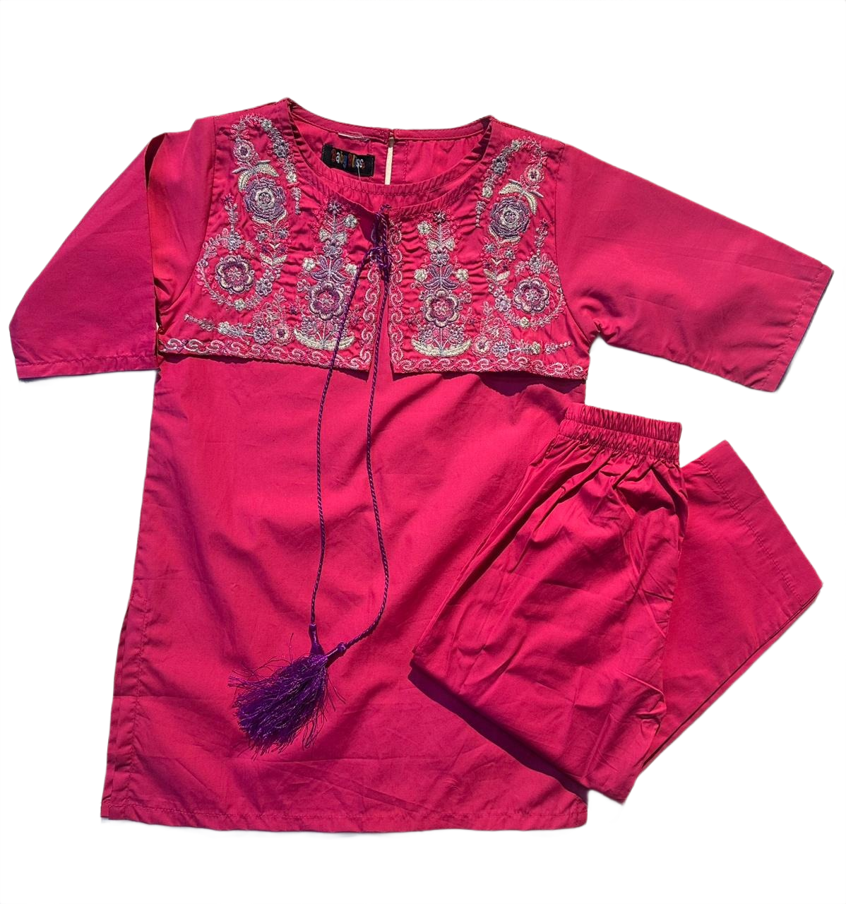 Girls Dark Pink Shalwar Kameez