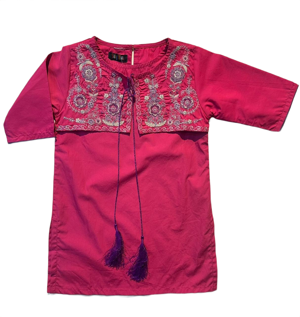 Girls Dark Pink Shalwar Kameez