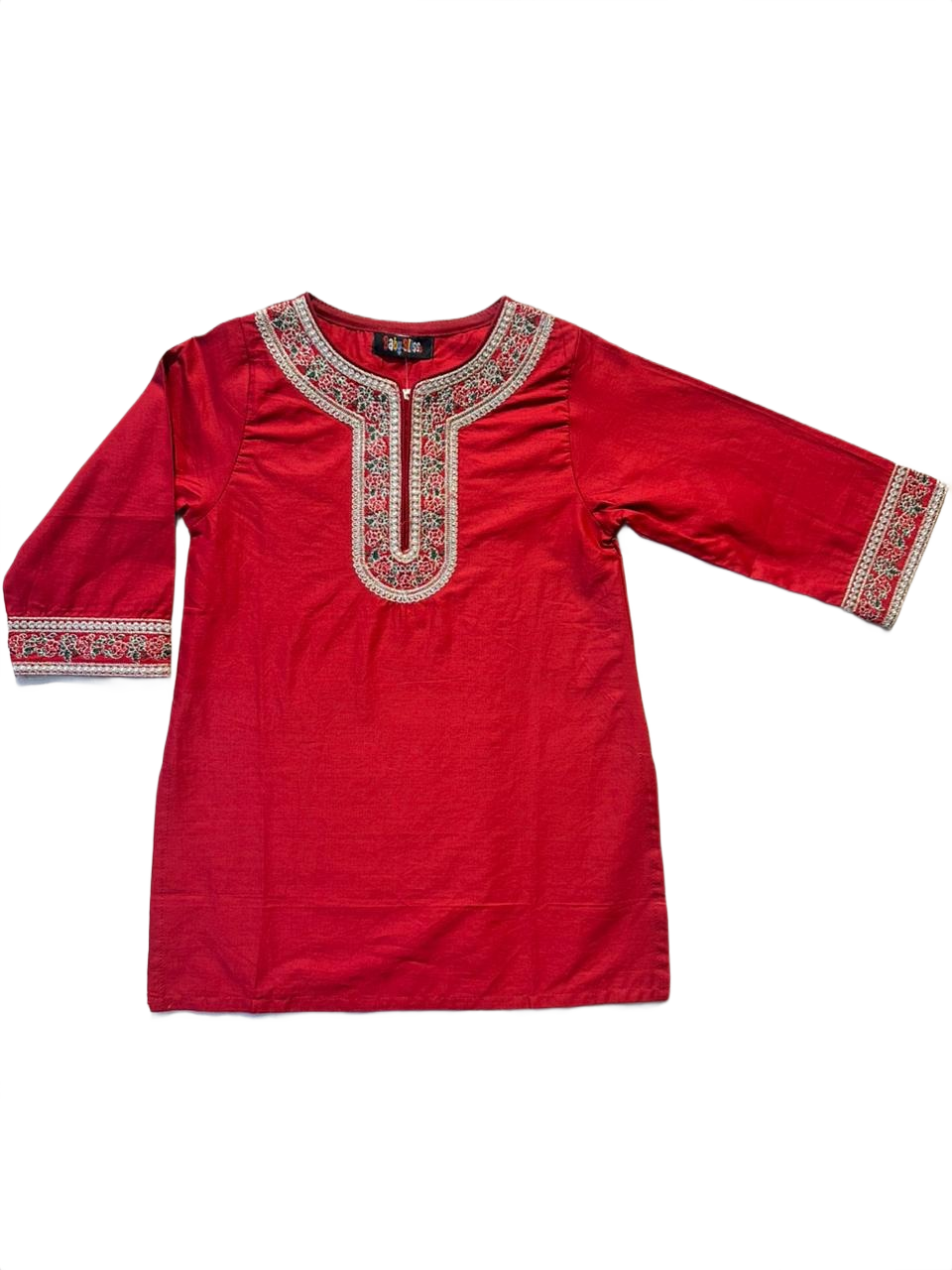 Girls Red Shalwar Kameez