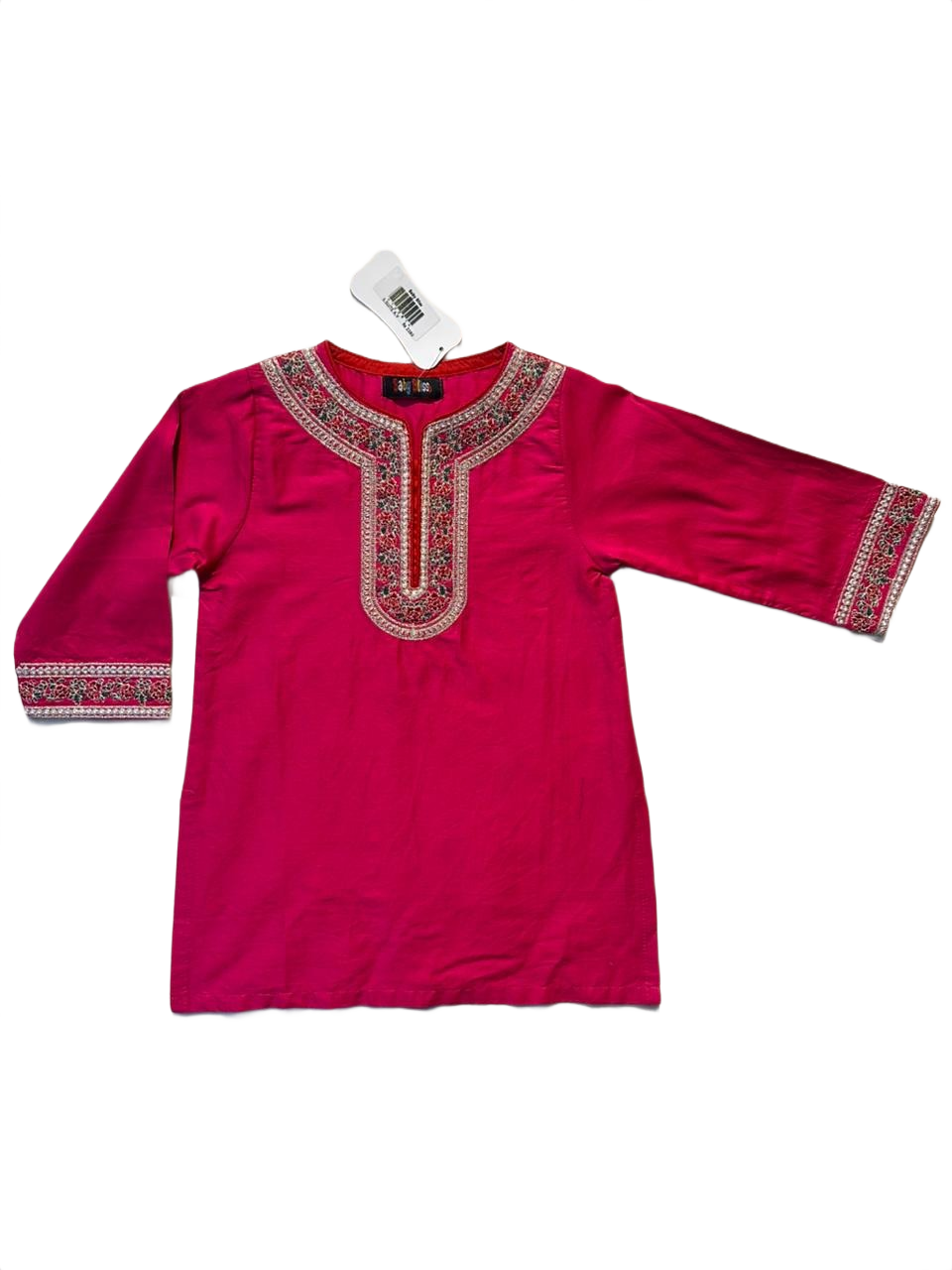 Girls Dark Pink Shalwar Kameez