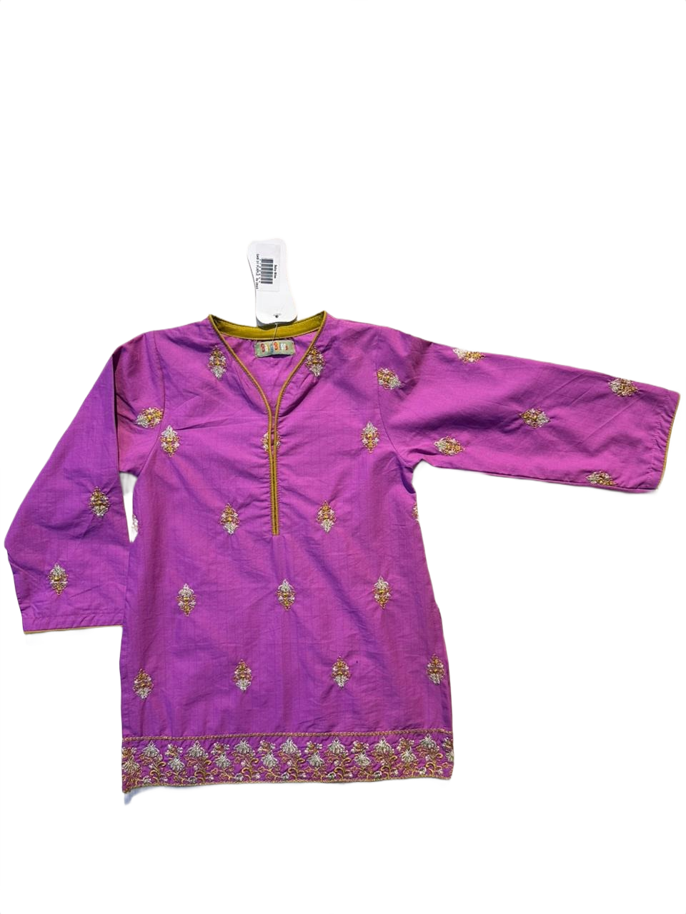 Girls Purple Shalwar Kameez