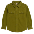 Boy's Olive Green Corduroy Full Sleeves Shirt