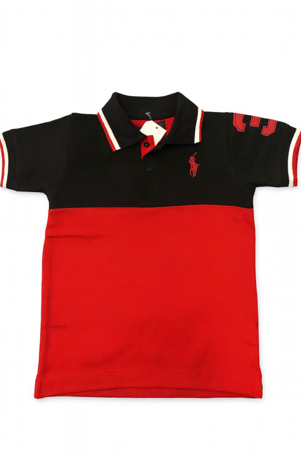 Boy's Red & Black Polo Shirt
