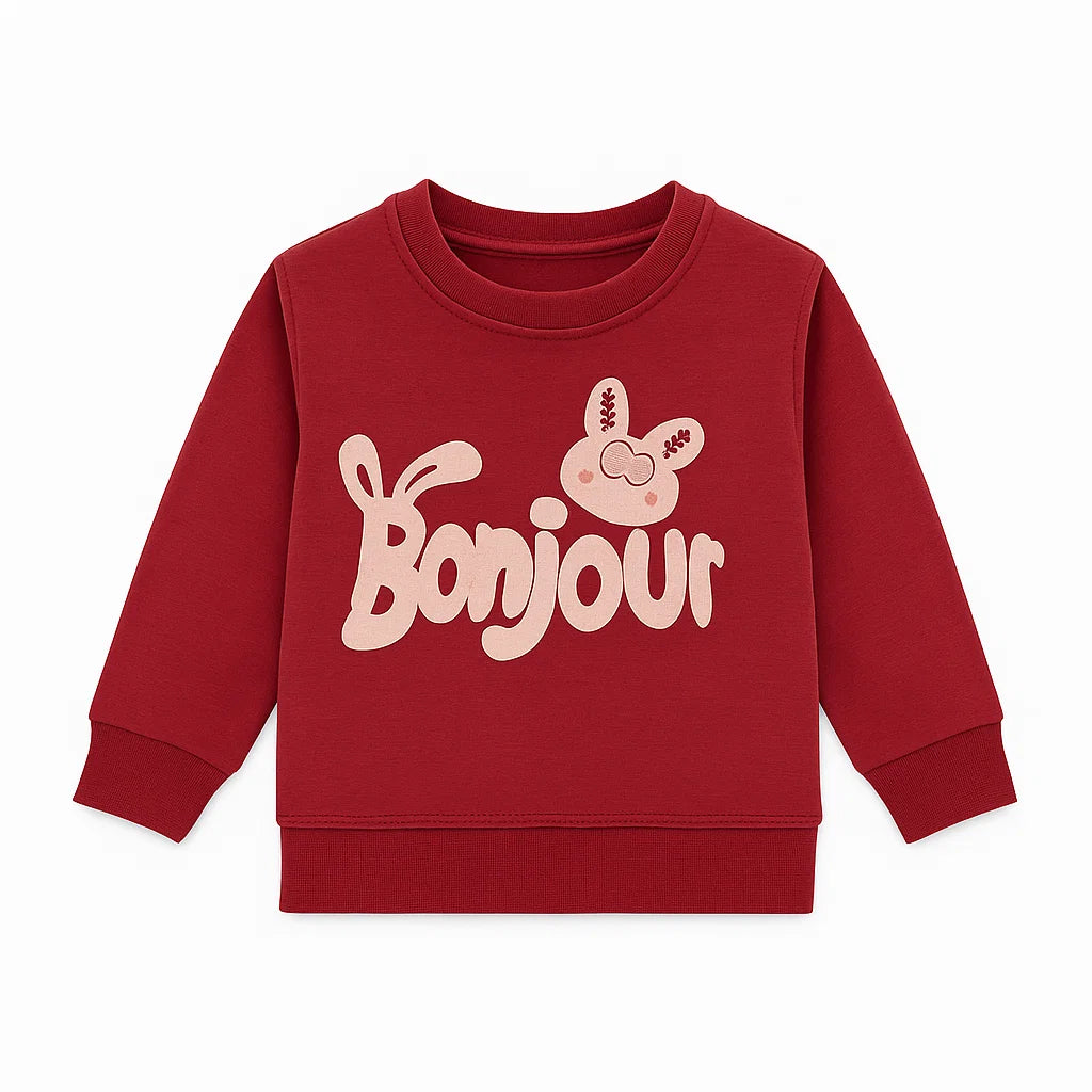 Dark Red Bonjour Sweatshirt