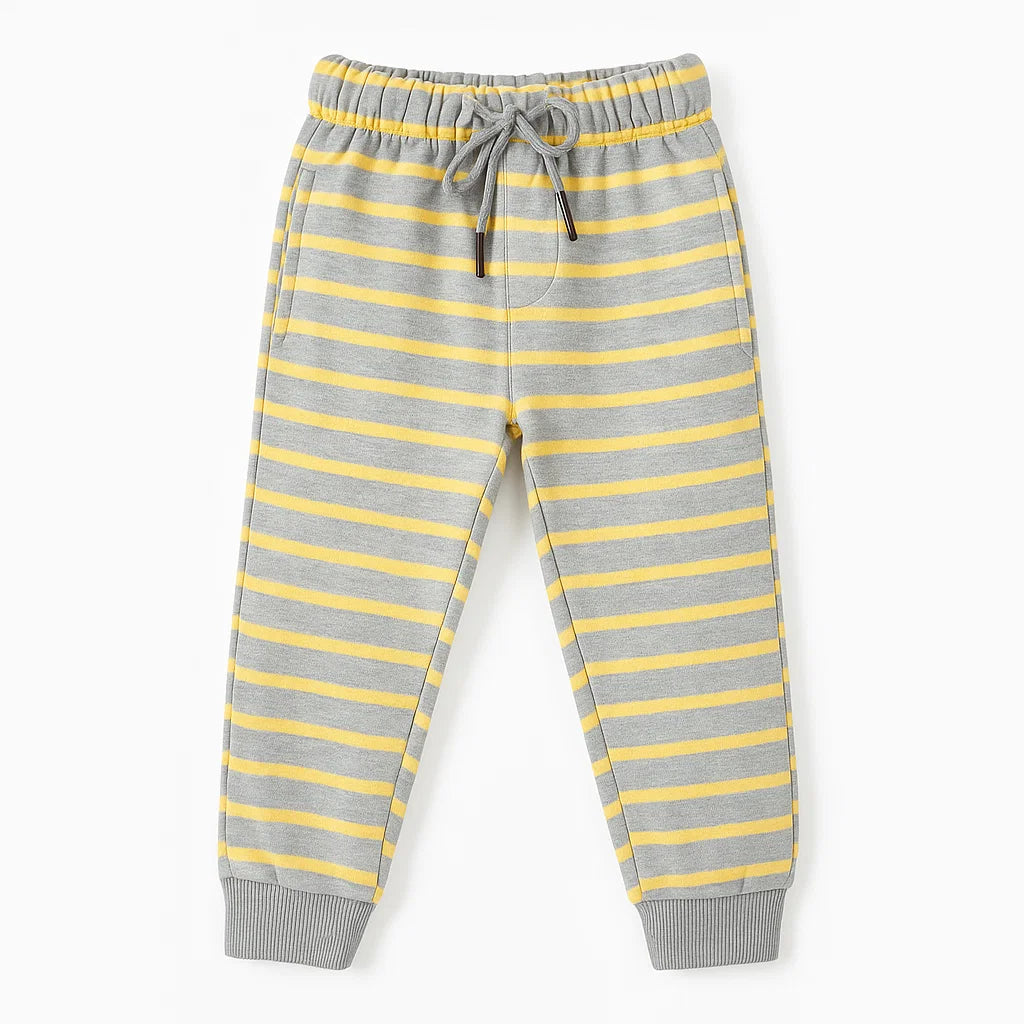Grey Fleece Trouser with Yellow Stripes