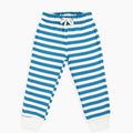 White Fleece Trouser with Blue Stripes