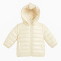 Unisex White Puffer Jacket with Detachable Hoodie