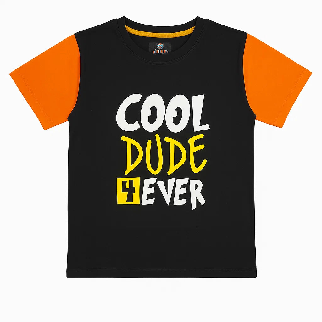 Boy's Black & Orange Quote T-Shirt