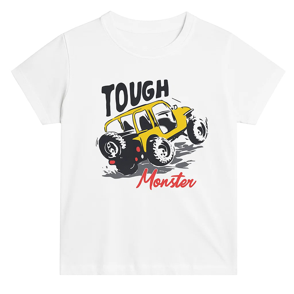 Dark Blue Denim Romper with White Jeep T-Shirt