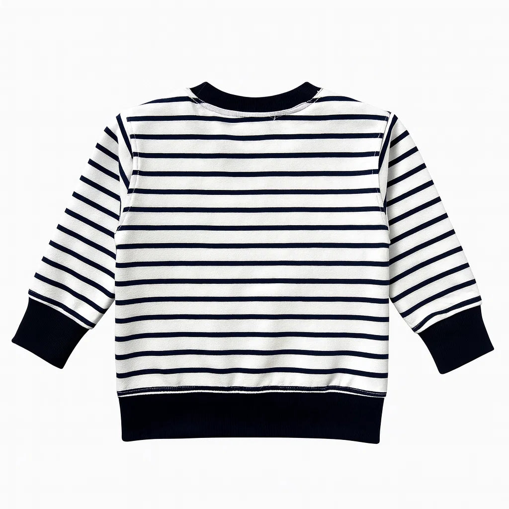 White Striped Outdoor Lifestyle Sweatshirt