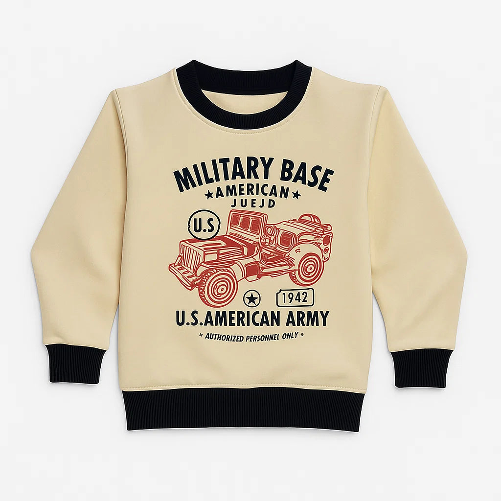 Beige Military Base Sweatshirt