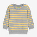 Grey Sweatshirt with Yellow Stripes