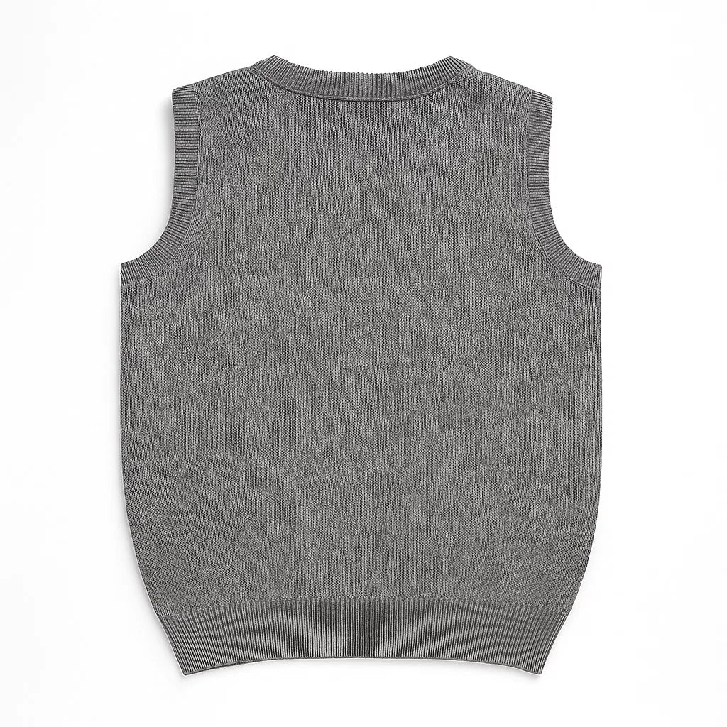 Dark Grey Cotton Sweater (Sleeveless)