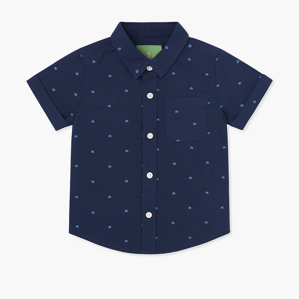 Light Blue Denim Romper with Blue Shirt